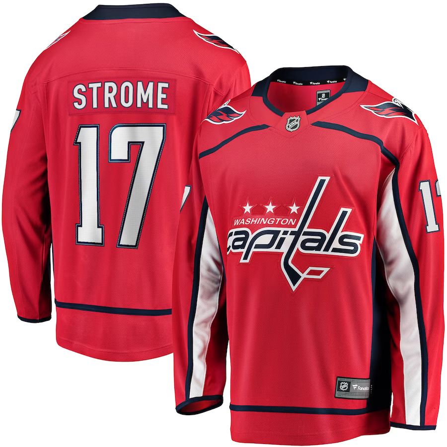 Men Washington Capitals #17 Dylan Strome Fanatics Branded Red Home Breakaway Player NHL Jersey